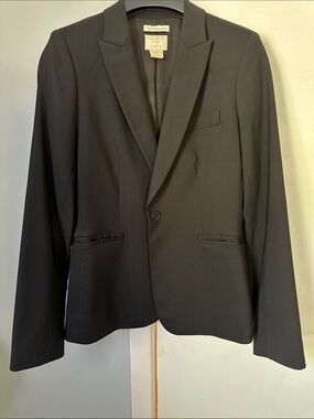 CLUB MONACO Classic Black Single-Button Blazer